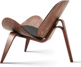 Hans Wegner Shell Chair CH07 - Walnut Wood | Black Interior Furnishes